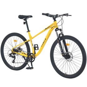 27.5 Inch Wheels 8 Speed Mountain Bike, for Men Women Boys and Girls, Front Suspension, Steel Frame (Color: as Pic)